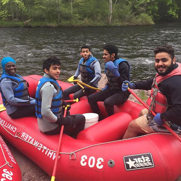 Wilkes students whitewater rafting